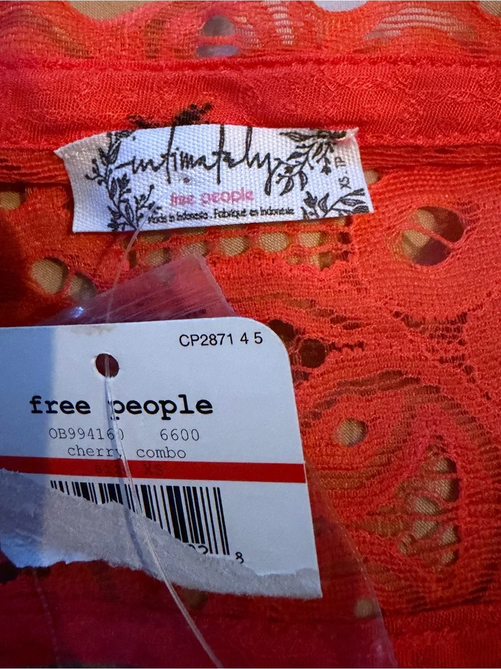 Free People Intimately Red Maxi Dress with Intricate Center Print